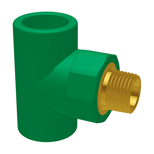 PP-RCT-RG adapter tee 90° male thread-conical green
