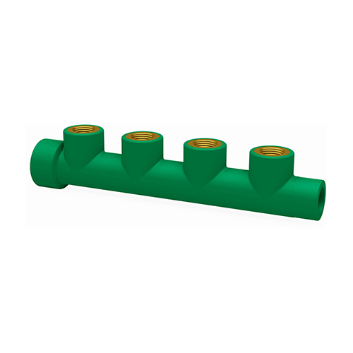 PP-RCT-RG distributor female thread-cylindric cascadable green