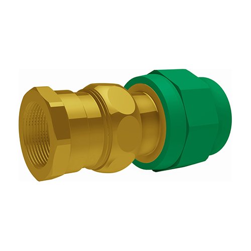 PP-RCT-RG adapter union female thread-cylindric w/ flat-seal-EPDM green
