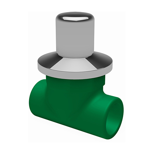 PP-RCT RG valve straight seat UP with turnable grip green