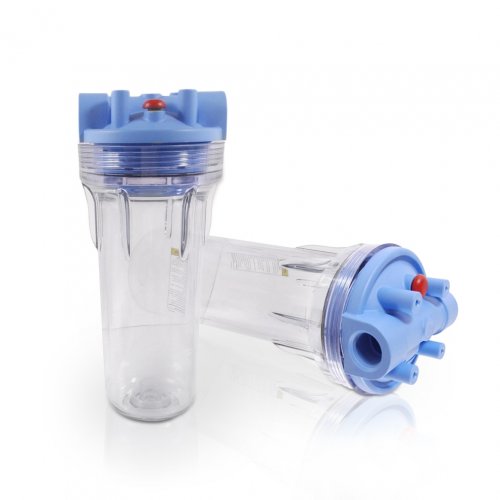Pentek Water filter housing 3 G standard, 10 inch, with mounting device, blue/transparent