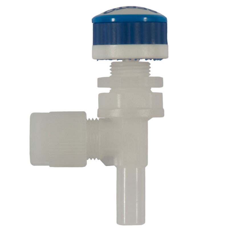 Regulating valve made of PVDF with insert pin and hose connection, type SO NV 22A21EL