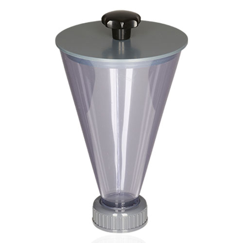 Funnel made of PVCU transparent with lid and star grip 